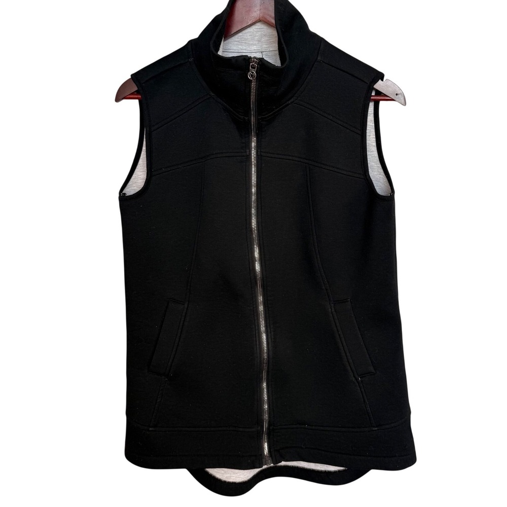 Betsey Johnson Performance Vest Black Full Zip Mock Neck Athletic Women's Large